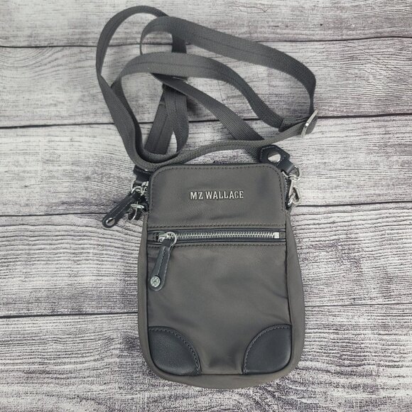 MZ Wallace Micro Crossbody Gray Silver Hardware (no chain) - Picture 1 of 6